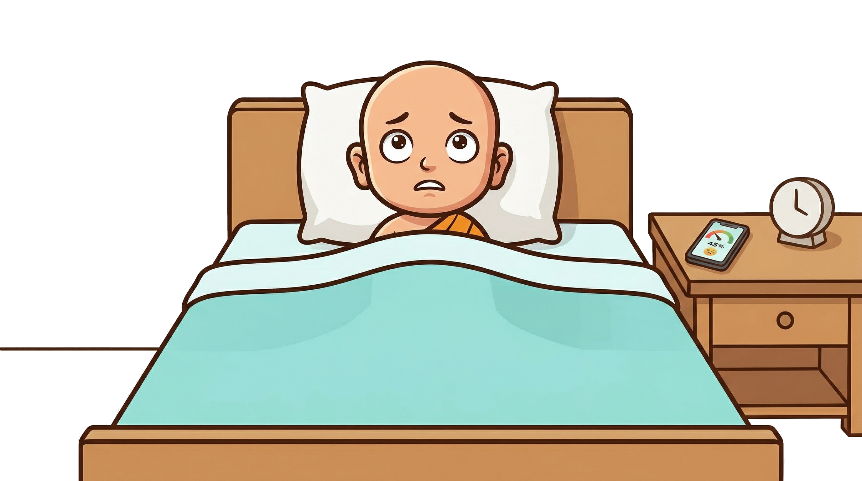 Bodi in bed — transparent background